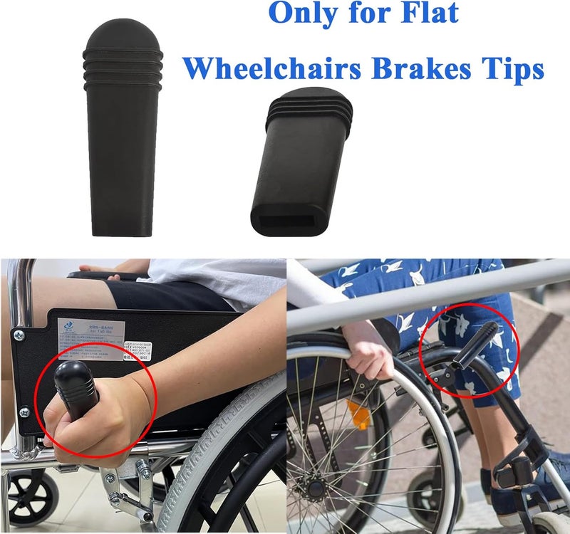 CHYDST 2PCS Replacement of Wheelchair Brake Handle, Brake Grip, Fit 0.55" *0.14" Flat Wheel Lock Grips, Wheelchair Brake Extenders, Replacement Brake Handle Tips, Wheelchair Rollators Walkers Accessories - Image 2
